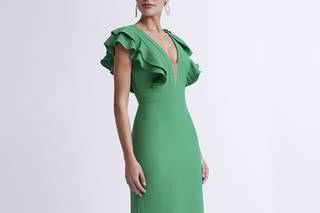 vestido de fiesta verano verde