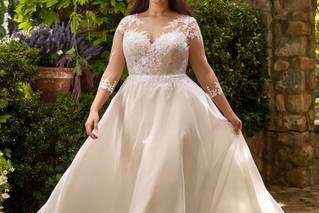 vestido de novia escote ilusión corte princesa