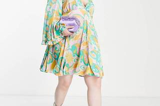 vestido de fiesta para embarazada con estampado floral