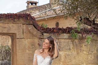 vestido de novia con encaje corte A