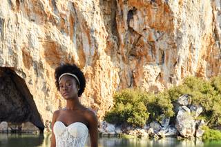 vestido de novia sencillo corte sirena con escote corazón