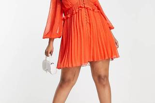 vestido de fiesta para embarazada color naranja