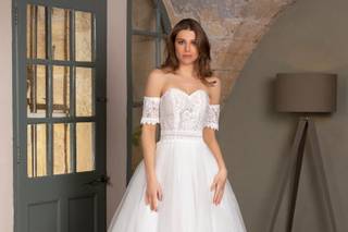 vestido de novia sencillo corte princesa