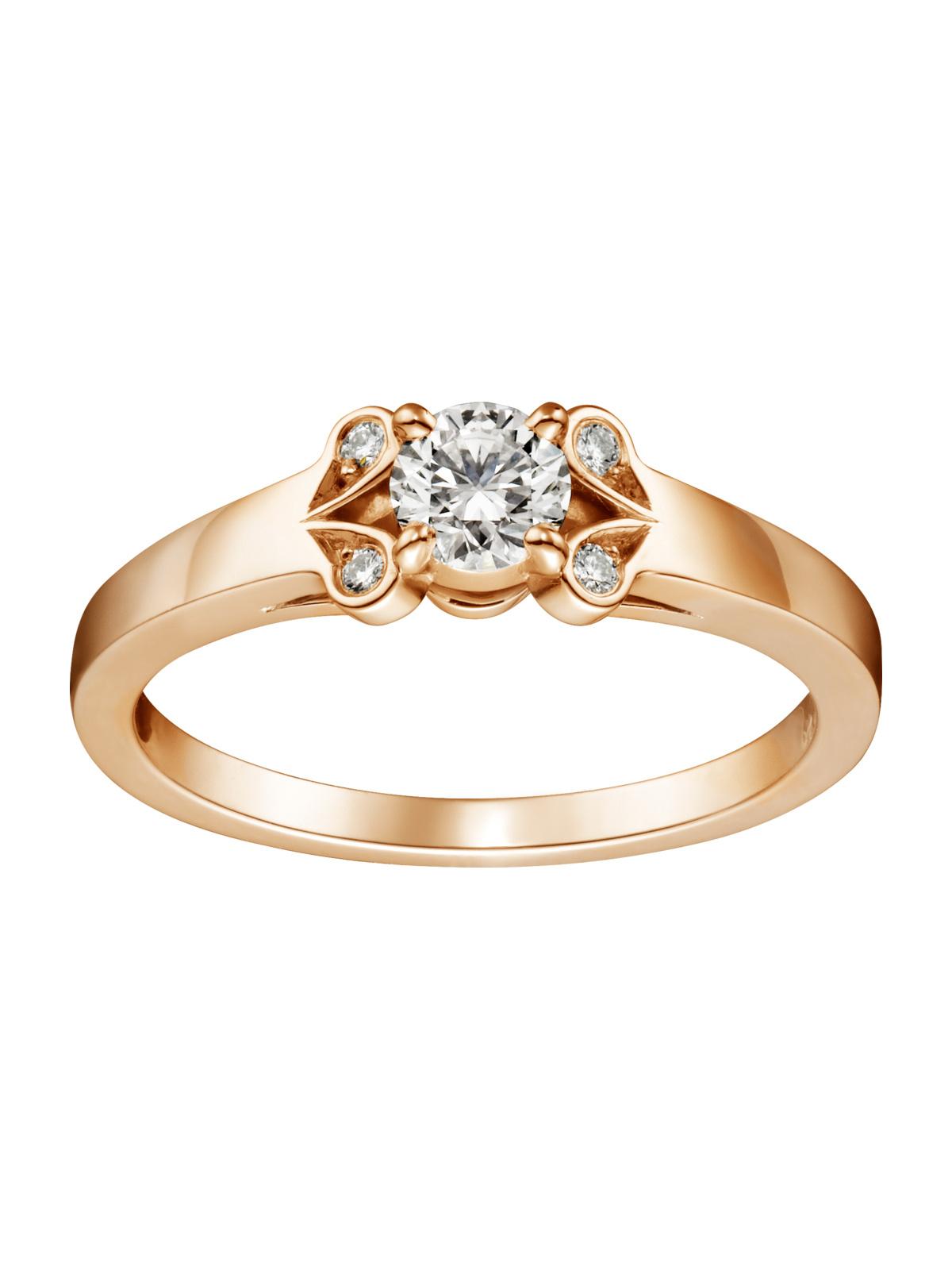 anillo de compromiso de oro rosa con diamante