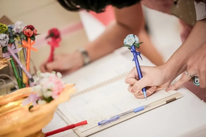 Libro de invitados lápiz soporte con lápiz de firma decoración para boda y 