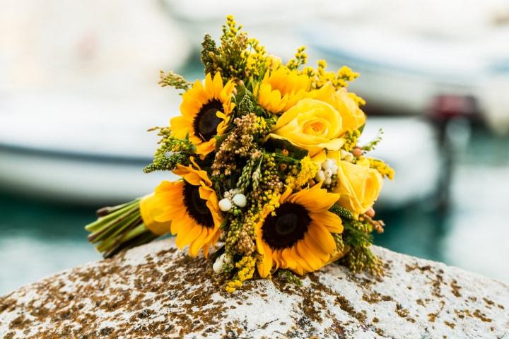 bouquet de flores novia girasoles