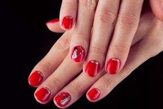 manicura navideña rojo