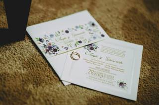 tarjeta de matrimonio  motivo floral