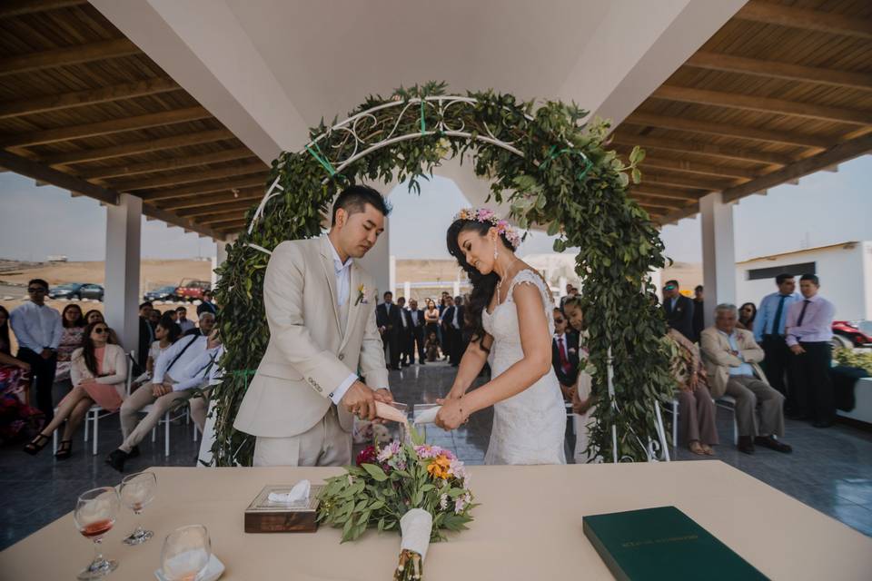 Matrimonio con ceremonia de la arena