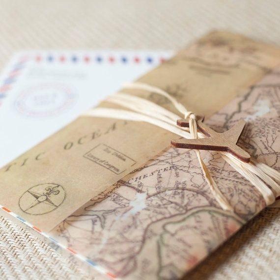 tarjeta de matrimonio con mapas
