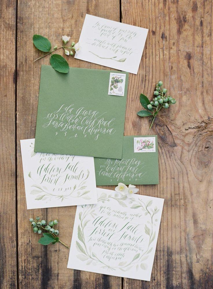 tarjeta de matrimonio civil color verde olivo