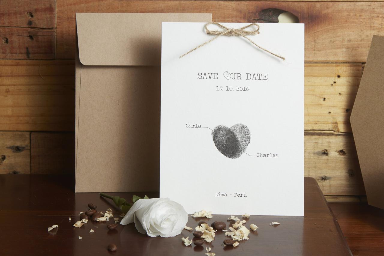 tarjeta de matrimonio civil minimalista en blanco y negro