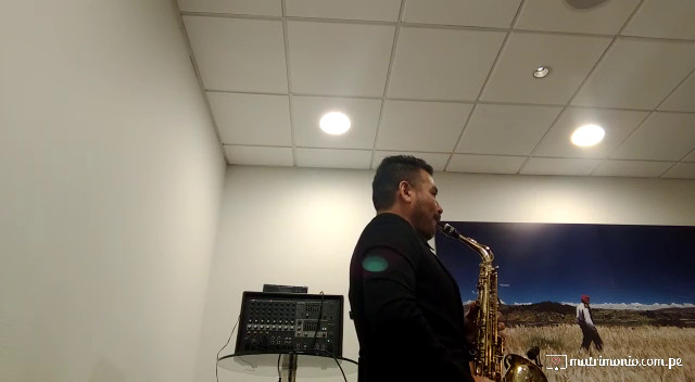 Video saxofonista y pianista música elegante