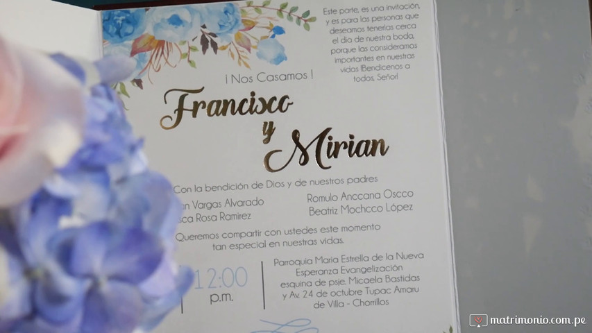 Matrimonio de Francisco  y Mirian