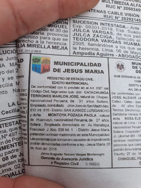 Edicto matrimonial - 1
