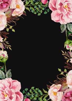 Fondo negro y flores