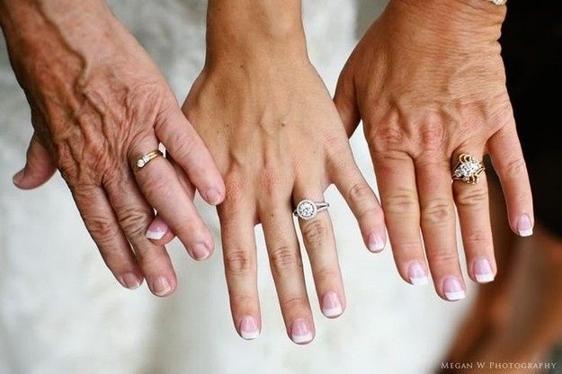 3.  Tres generaciones unidas por un anillo: abuela, madre e hija