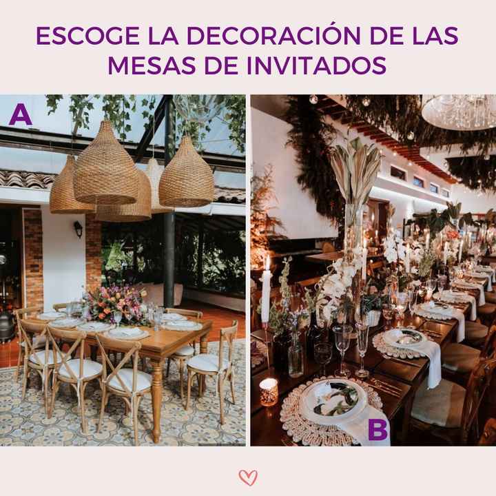 Escoge la decoración de las mesas de invitados: ¿A o B? - 1