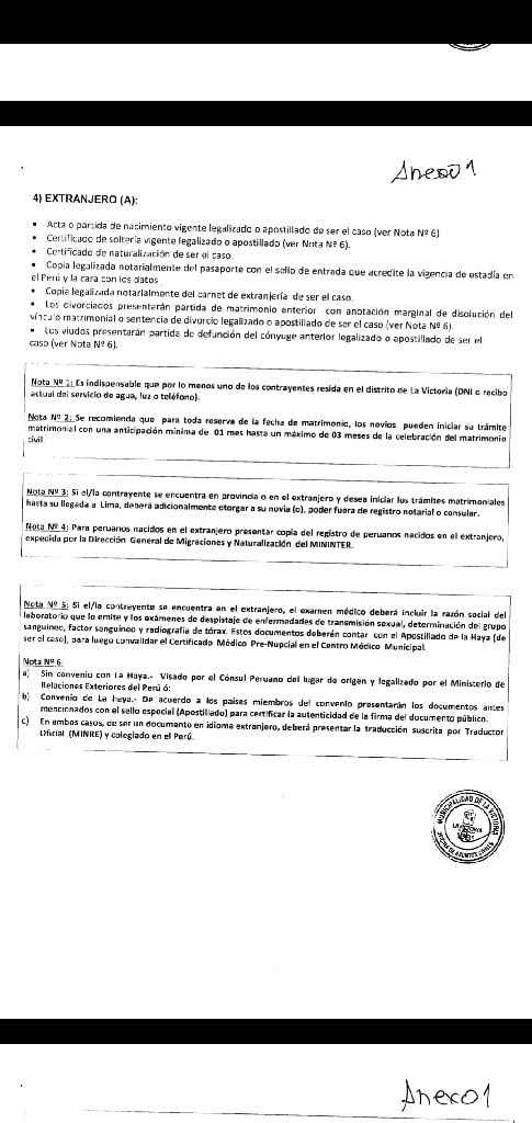 requisitos matrimonio civil -municipalidad de la victoria , lima - 3