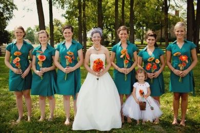 novias combinación turquesa y otros colores