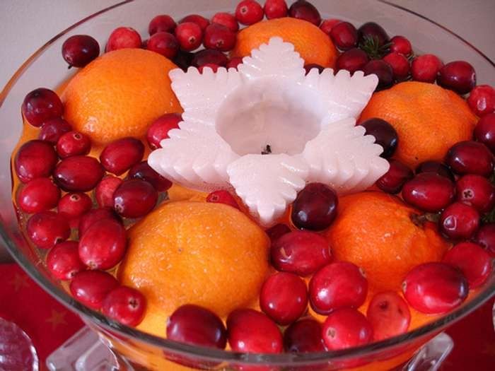 centro de mesa con frutas