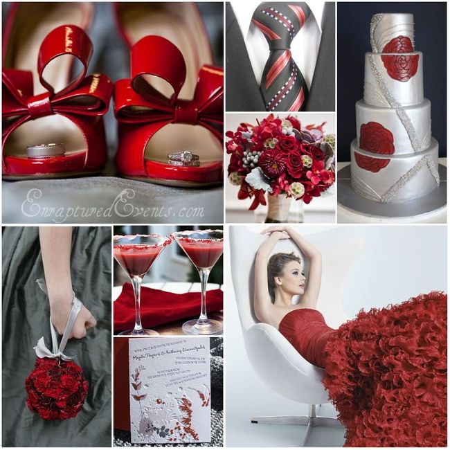 boda en blanco gris y rojo