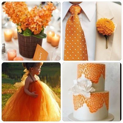 boda en naranja y blanco