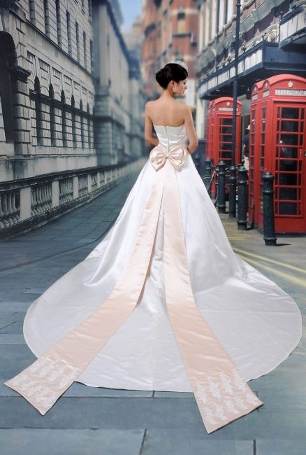 vestido de novia cola larga