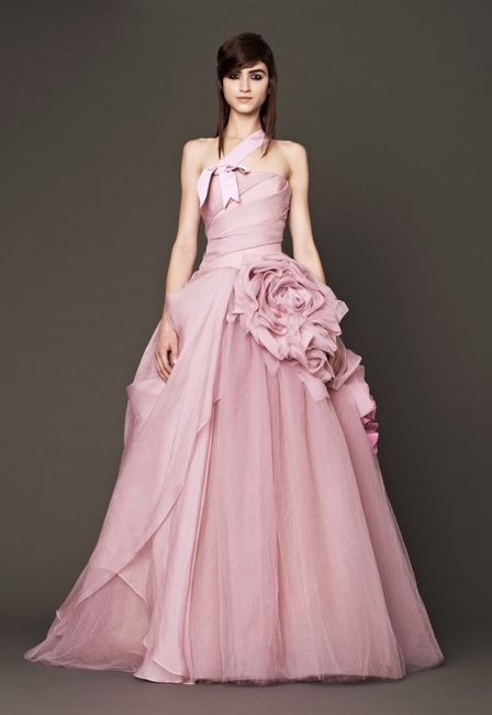 vestido de novia rosado vera wang