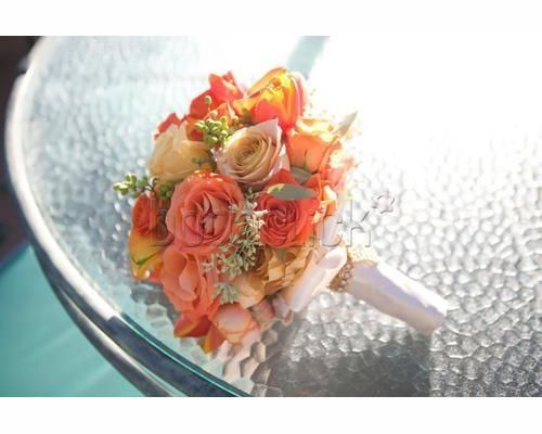 bouquet de novia coral