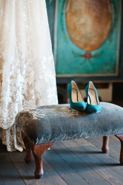 zapatos de novia turquesa