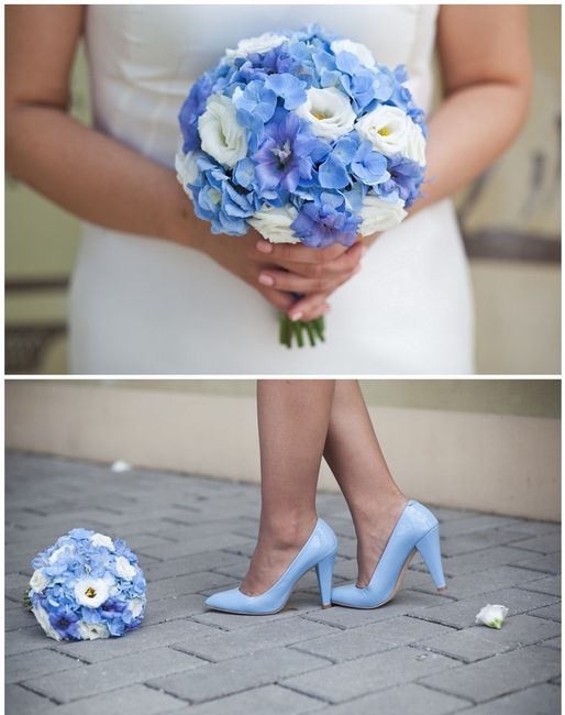 zapatos y bouquet azul