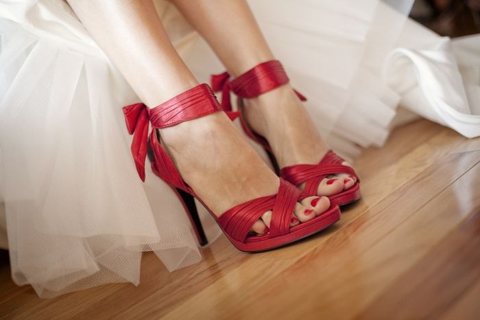 Zapatos de novia color rojo👠 3