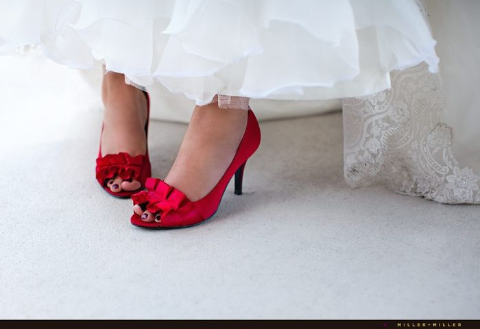 Zapatos de novia color rojo👠 5