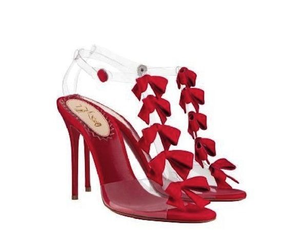 zapato de novia color rojo