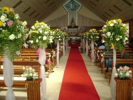 pedestales para iglesia, decoración de iglesia, boda