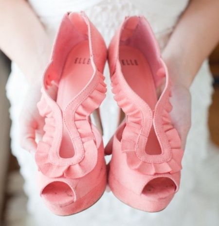 zapato novia, coral