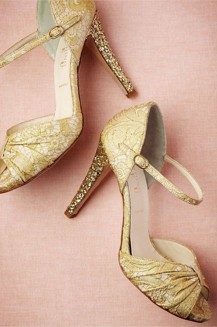 zapatos de novia, dorados