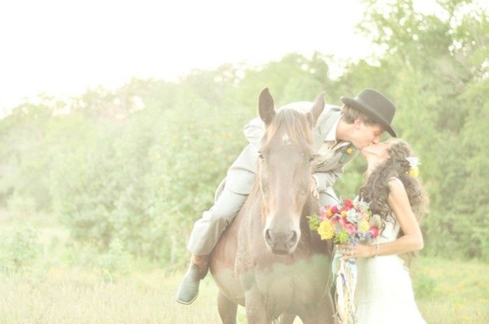 1. Foto con animales, boda en el campo