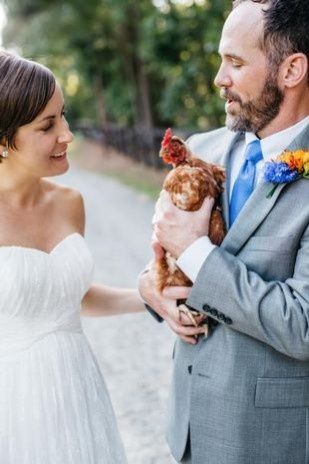 8. Foto con animales, boda en el campo
