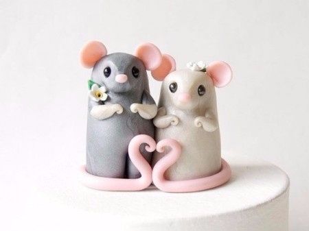 5. Muñecos de torta - novios ratoncitos