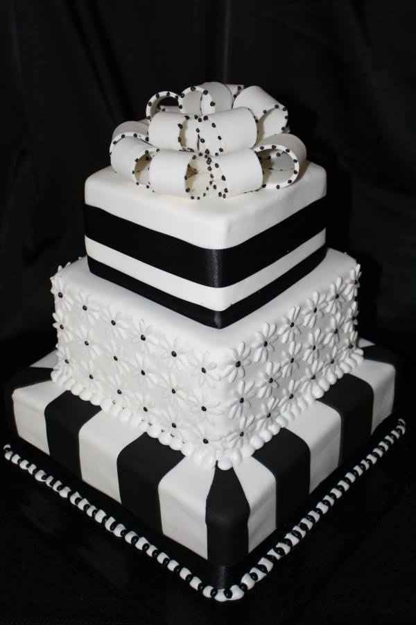 14 tortas para una boda en blanco y negro