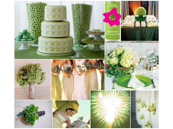 matrimonio en verde y blanco