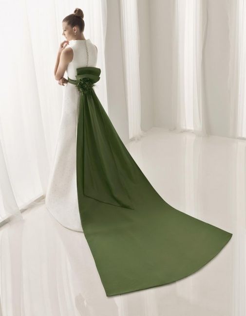 vestido de novia verde