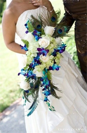 bouquet de novia pavo real