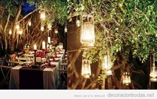 boda en jardín de noche