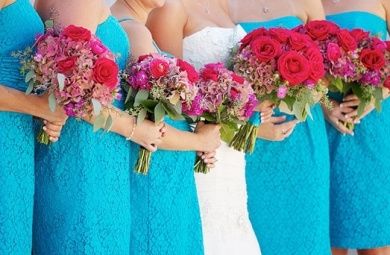 novias combinación turquesa y otros colores
