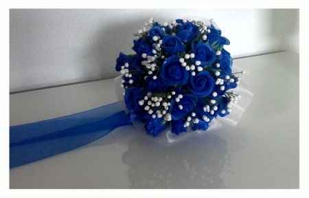 bouquet de novia en azul