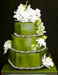 torta de matrimonio en verde