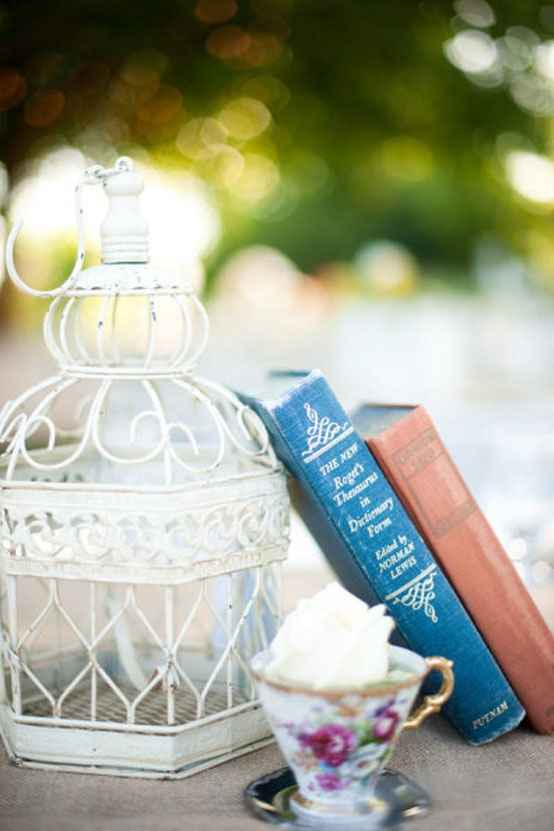decoración de boda con libros